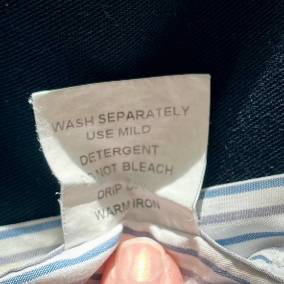 Peter England 100% Compact Cotton Blue & White Striped Long-Sleeve Dress Shirt L - Picture 6 of 6